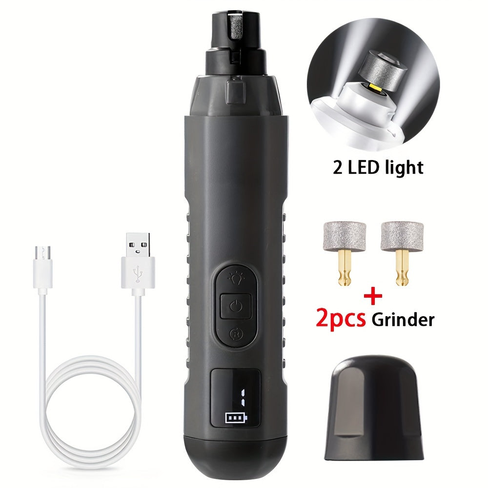 5-Speed Pet Nail Grinder with 2 LED Lights, Cat and Dog Nail Grinding with 3 Grinding, Painless Pet Electric Nail Clippers, Dog Paw Care and Grooming Tools