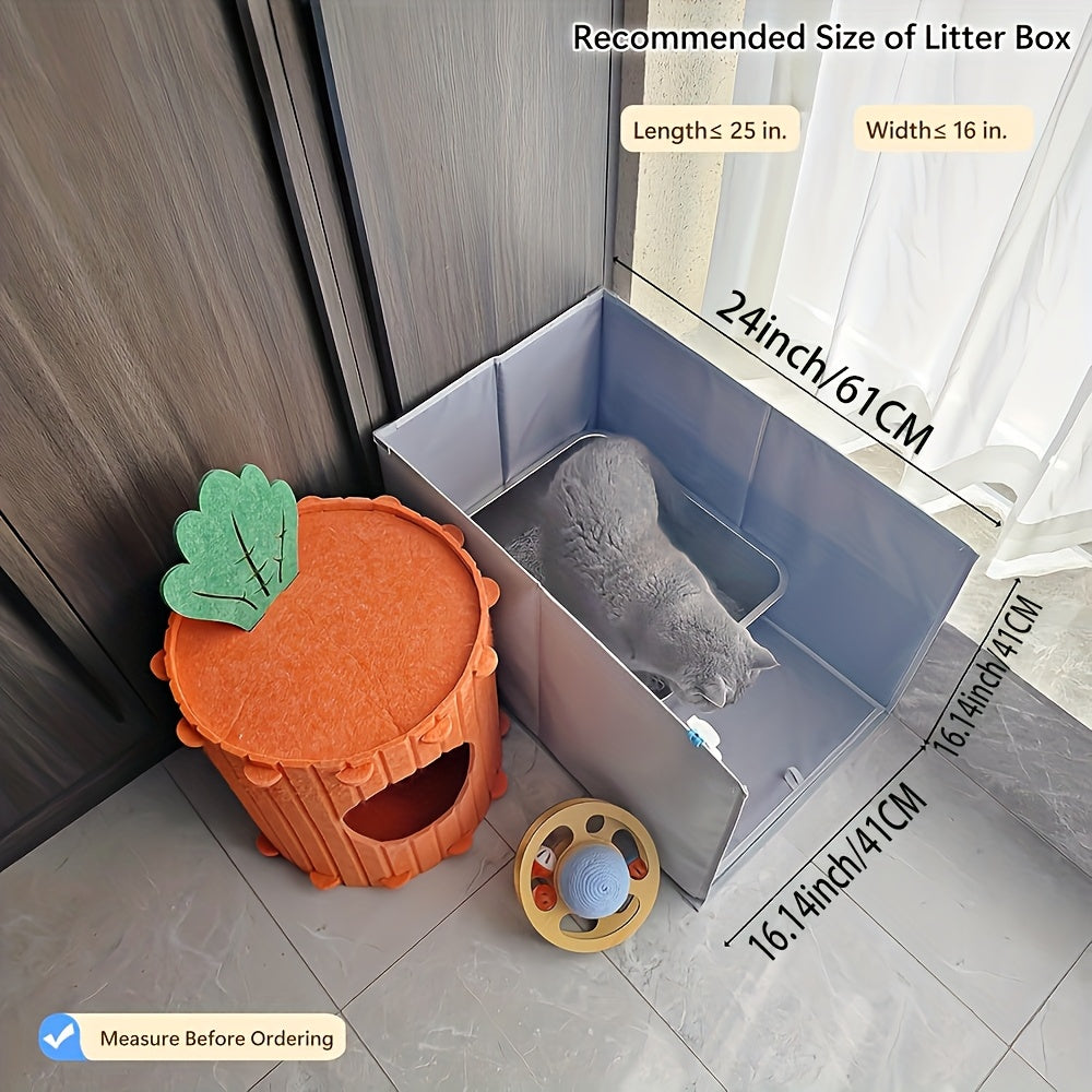 Splash Proof Cat Litter Box Fence, Portable Foldable Cat Litter Box Baffle, Open Anti Dirty Cat Litter Box Companion